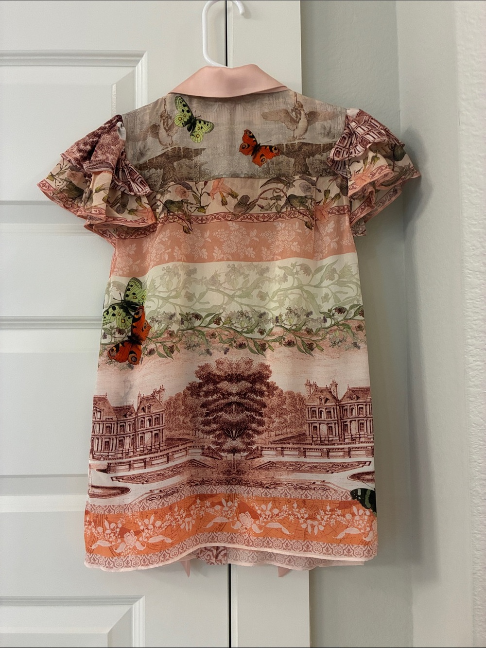Alice + Olivia Minda Tie Neck Silk Shirt in Versailles - Picture 4 of 4